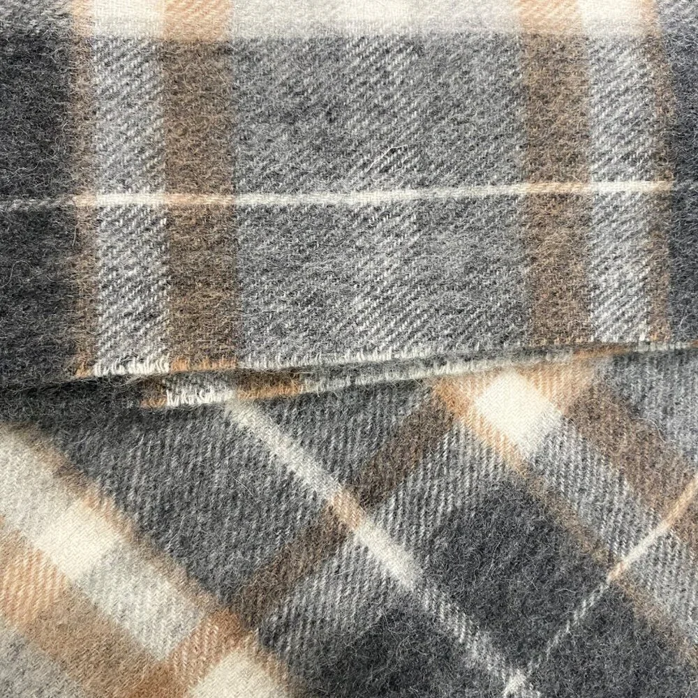 Joseph & Feiss neutral wool plaid scarf unisex